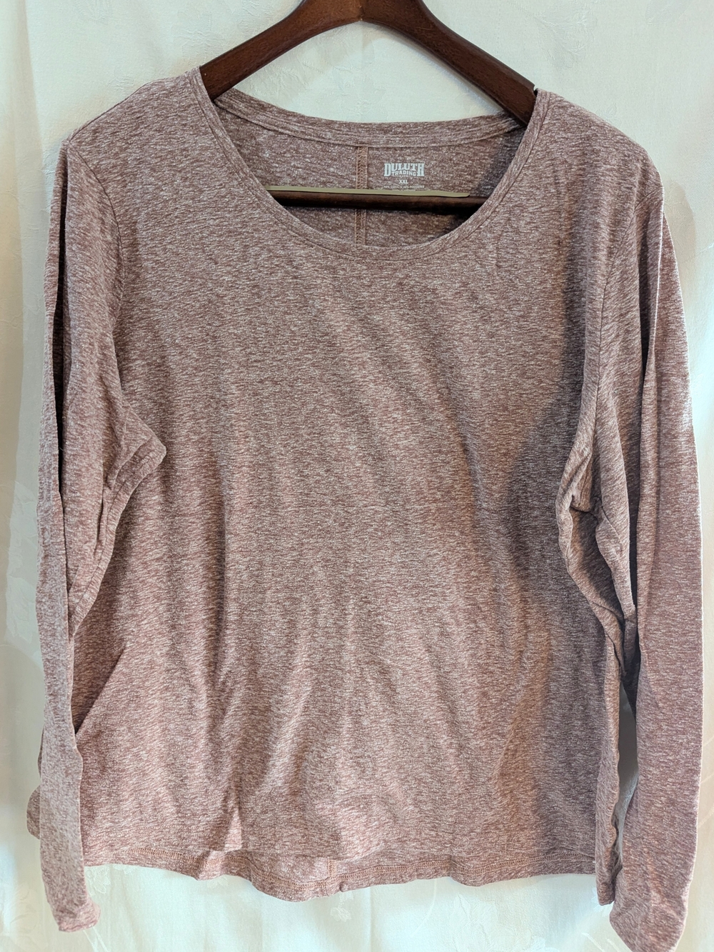Duluth Trading Co Heathered Mauve Long Sleeve Tee